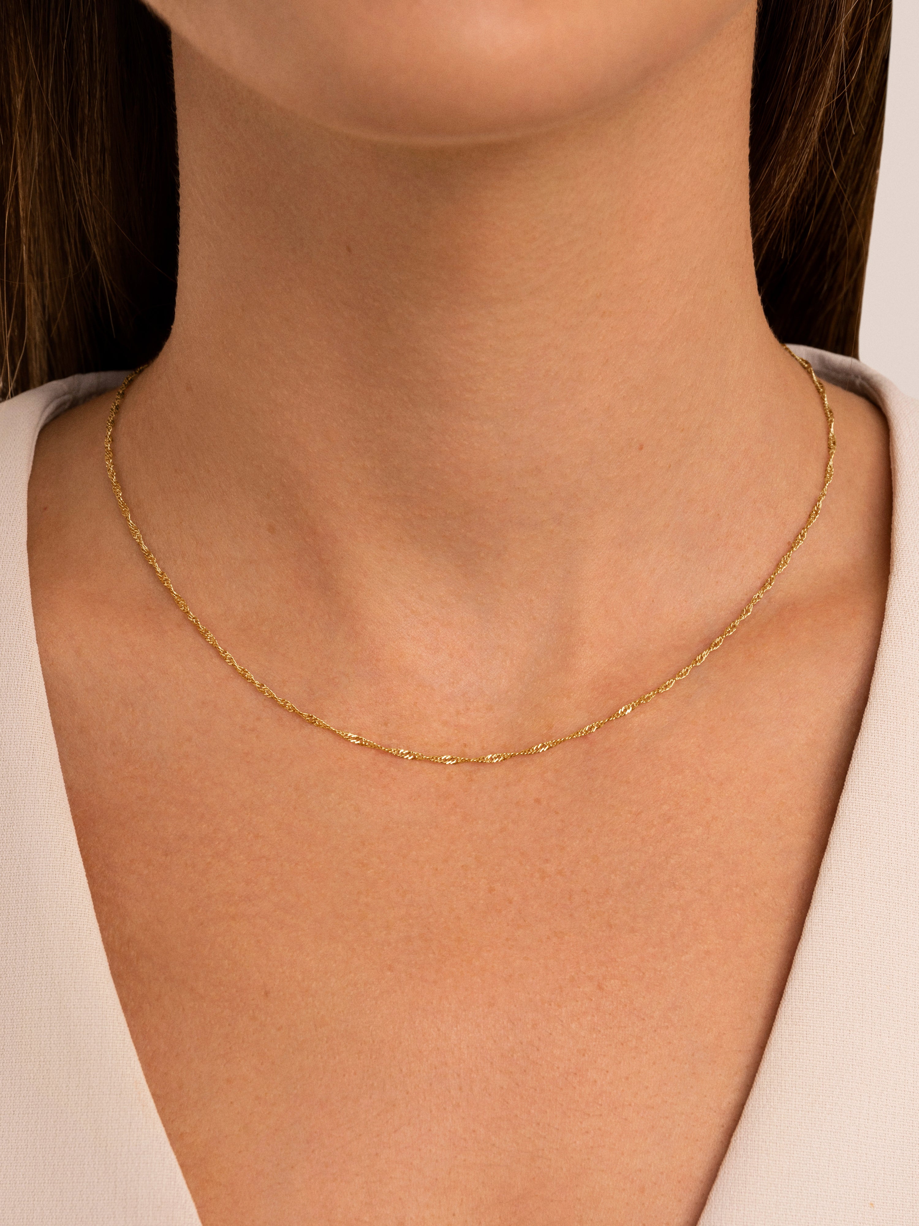 Collar Mini Twist Acero Baño Oro