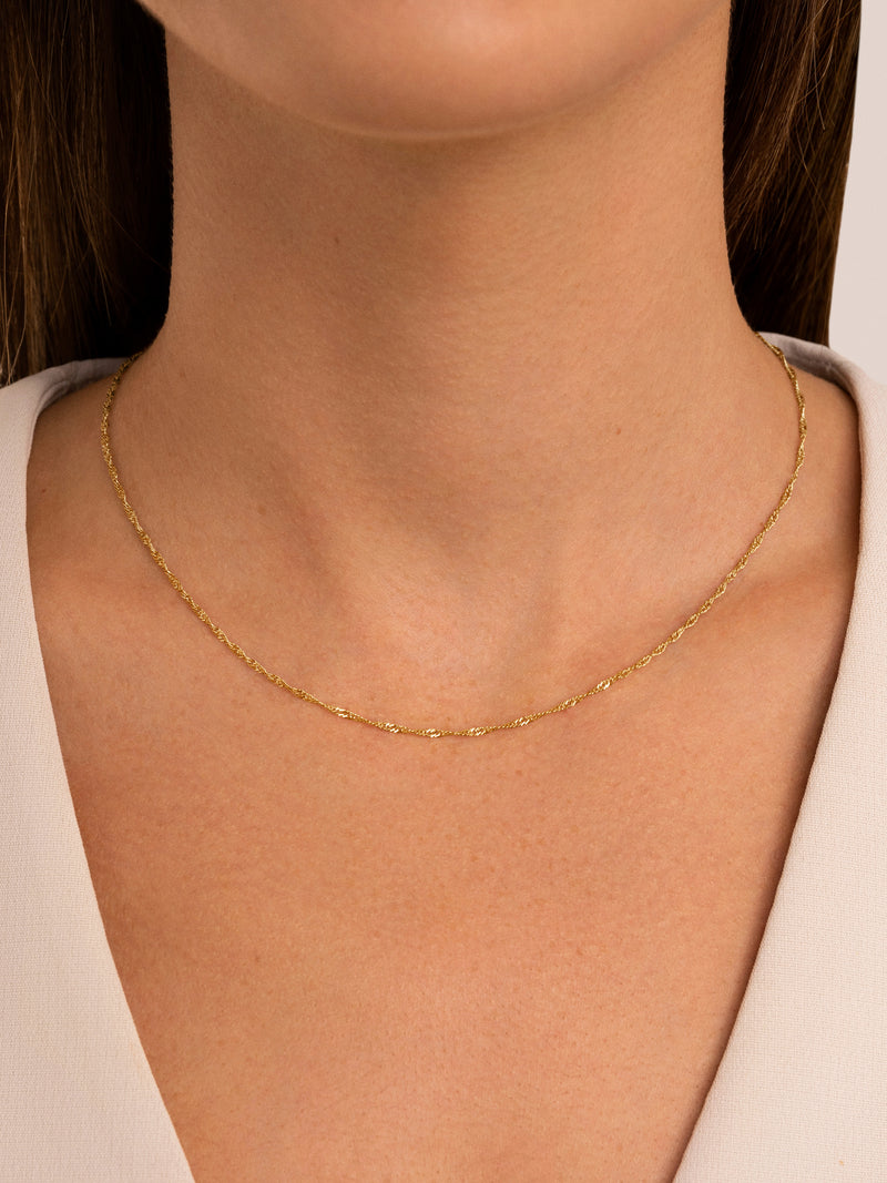 Collar Mini Twist Acero Baño Oro