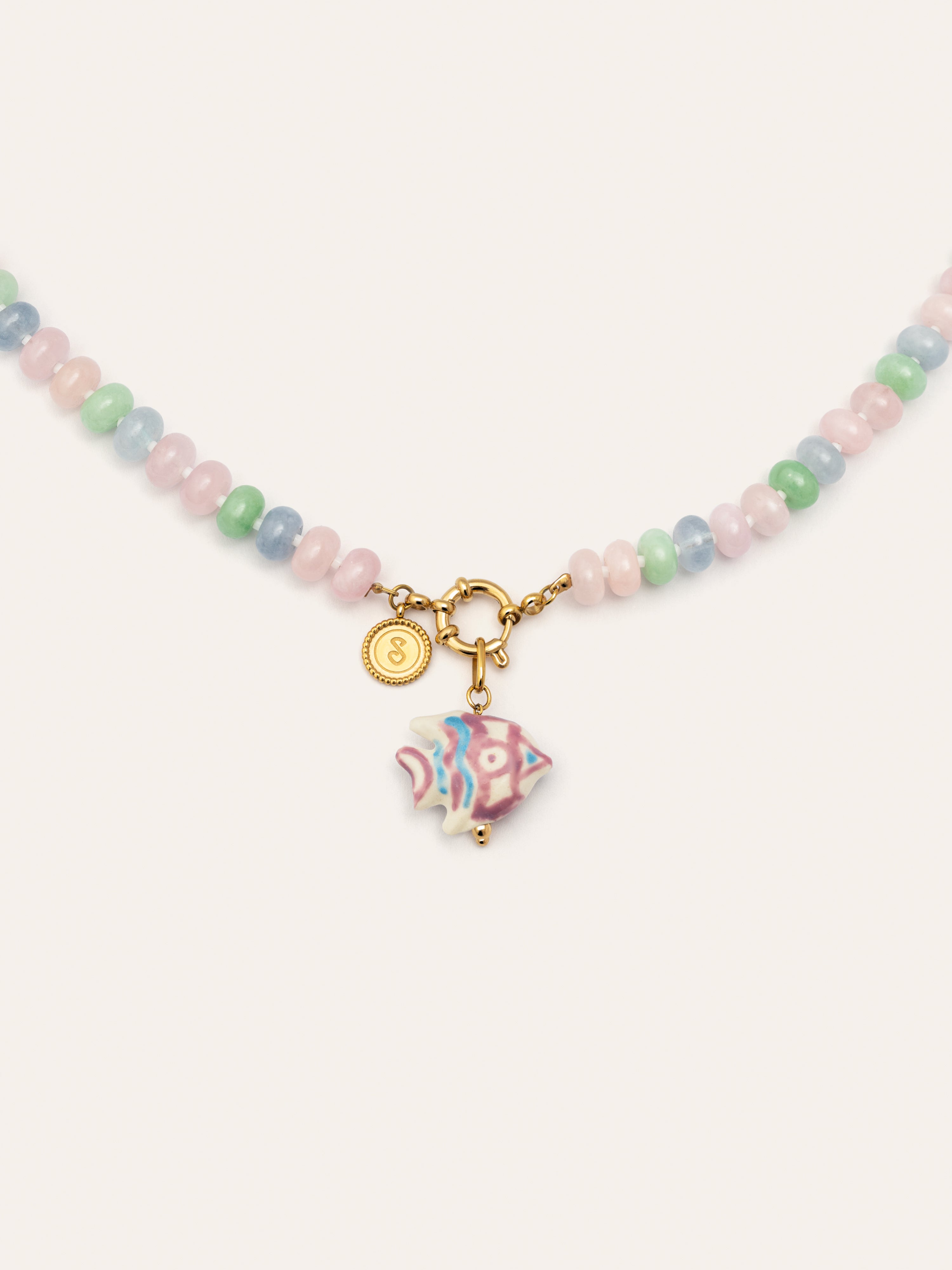 Nemo Stones Stainless Steel Gold Necklace