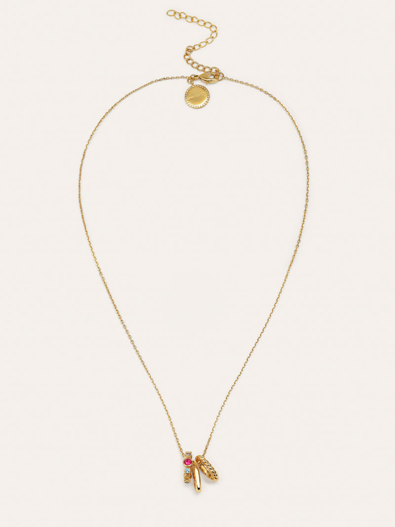 Collar Pebble Family Colors Baño Oro