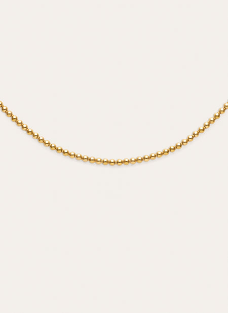 Collier chapelet en acier plaqué or