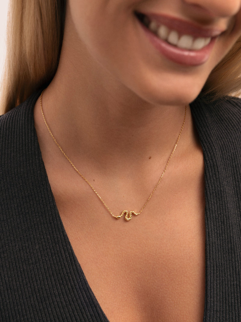 Collar Serpiente Baño Oro