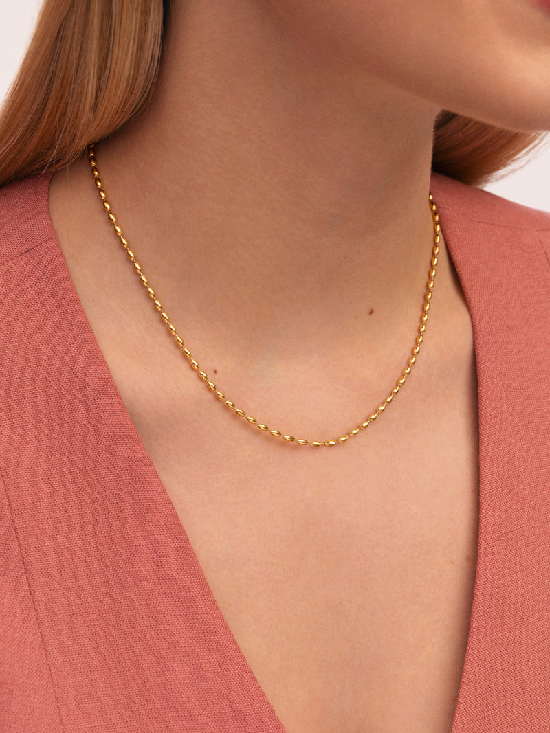 Collar Serpentine Acero Baño Oro