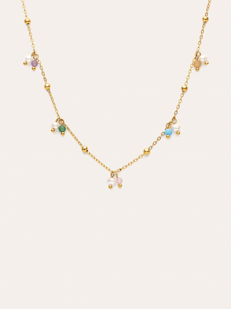 Collar Shamira Dots Acero Baño Oro