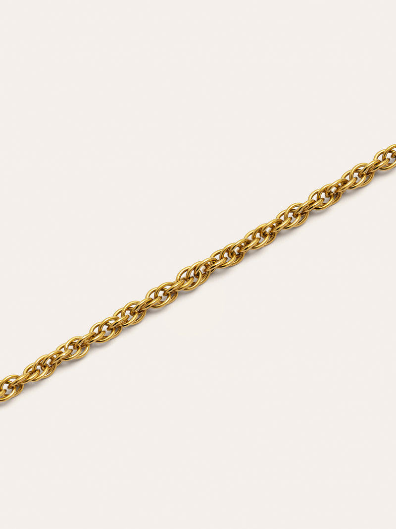 Collar Spinning Rope Chain Acero Baño Oro