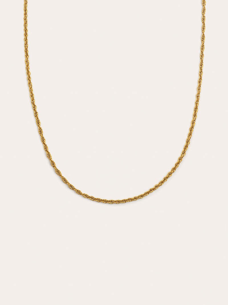 Collar Spinning Rope Chain Acero Baño Oro