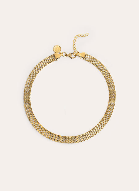 Tape Choker Steel Gold