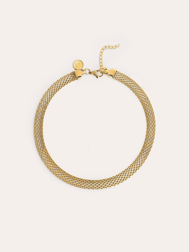 Choker Tape Acero Baño Oro