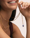 Triple Chic Drop Stainless Steel Gold Necklace