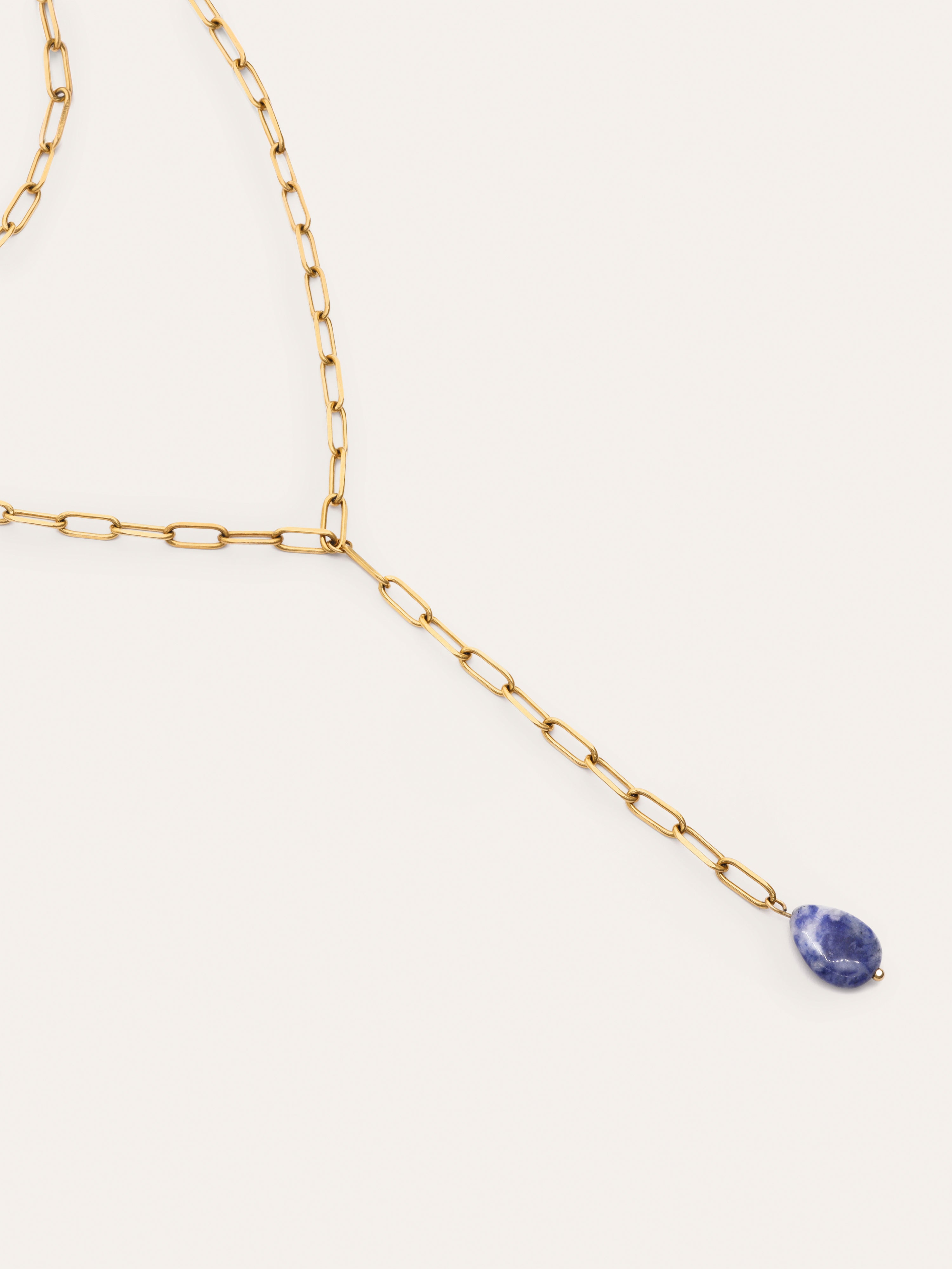 Triple Chic Drop Stainless Steel Gold Necklace