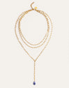 Triple Chic Drop Stainless Steel Gold Necklace