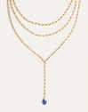 Triple Chic Drop Stainless Steel Gold Necklace