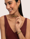 Pulsera Tape Stones Acero Baño Oro