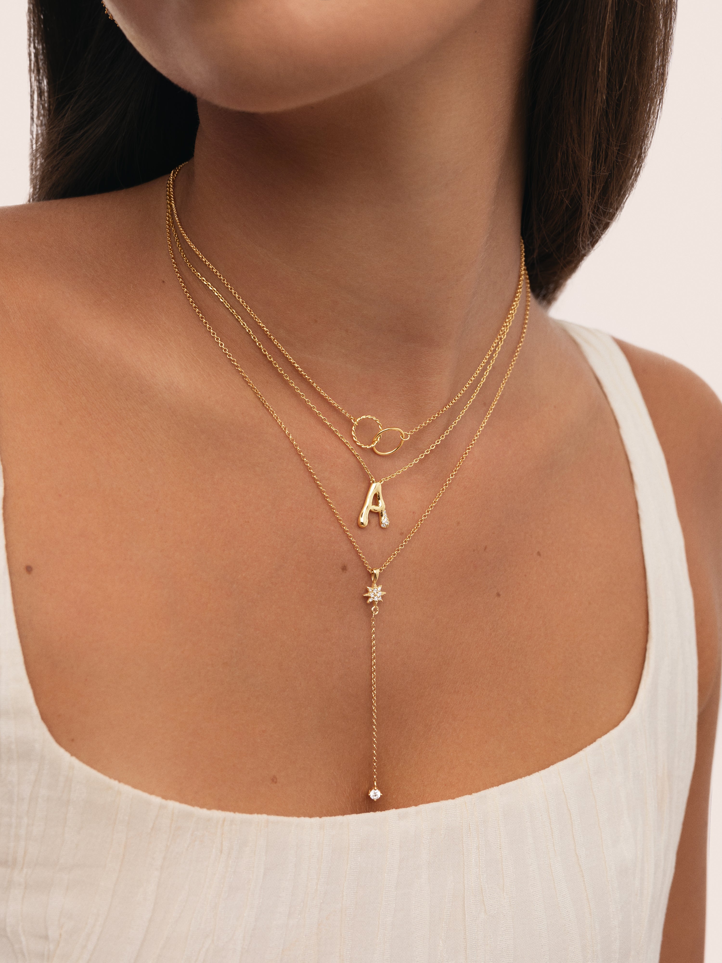 Circles Twist Gold Necklace