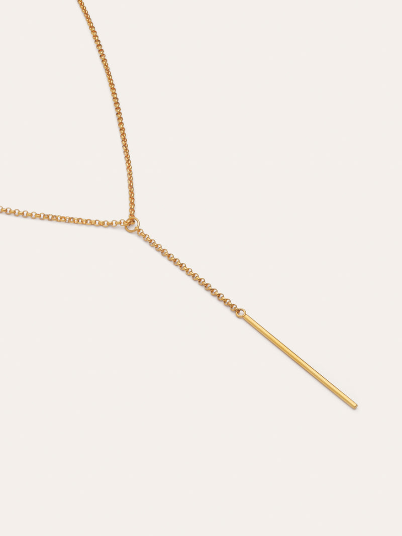 Collana Y Stick Acciaio placcata in oro