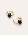 Pendientes Aro Carmen True Black Acero Baño Oro