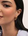 Pendientes Aro Claw Triple Acero Baño Oro