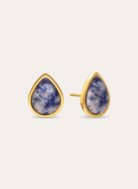 Orecchini Alma Cianite Acciaio Placcati Oro