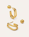 Imagen detalle de Mini Double Bossa Steel Gold-Plated Hoop Earrings