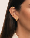 Pendientes Aro Mini Twist Rope Acero Baño Oro
