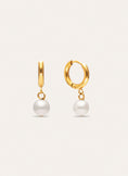 Orecchini a Cerchio Pearl Acciaio Placcato Oro