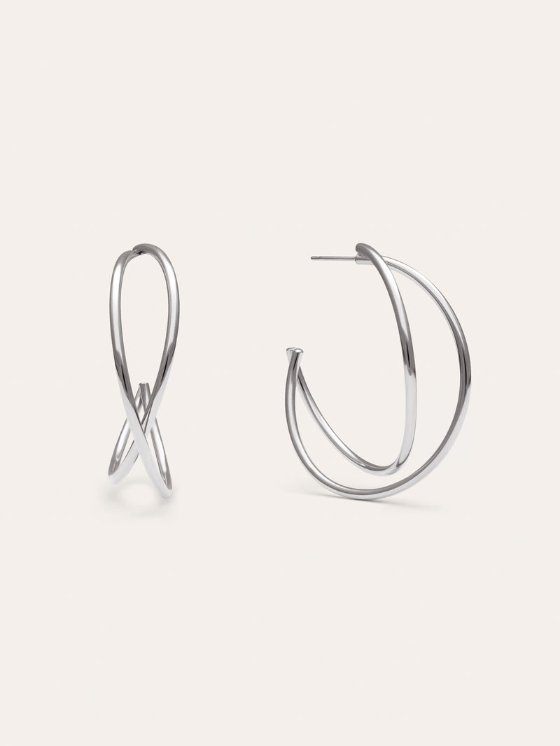 Pendientes Aro Cruzado Acero