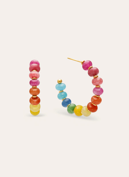 Creolen Color Stones Staal Verguld met 18-karaats goud
