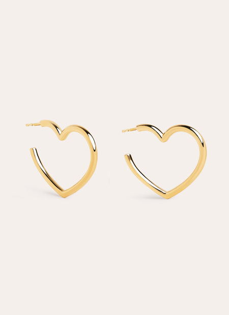 Cuore Gold Hoop Earrings