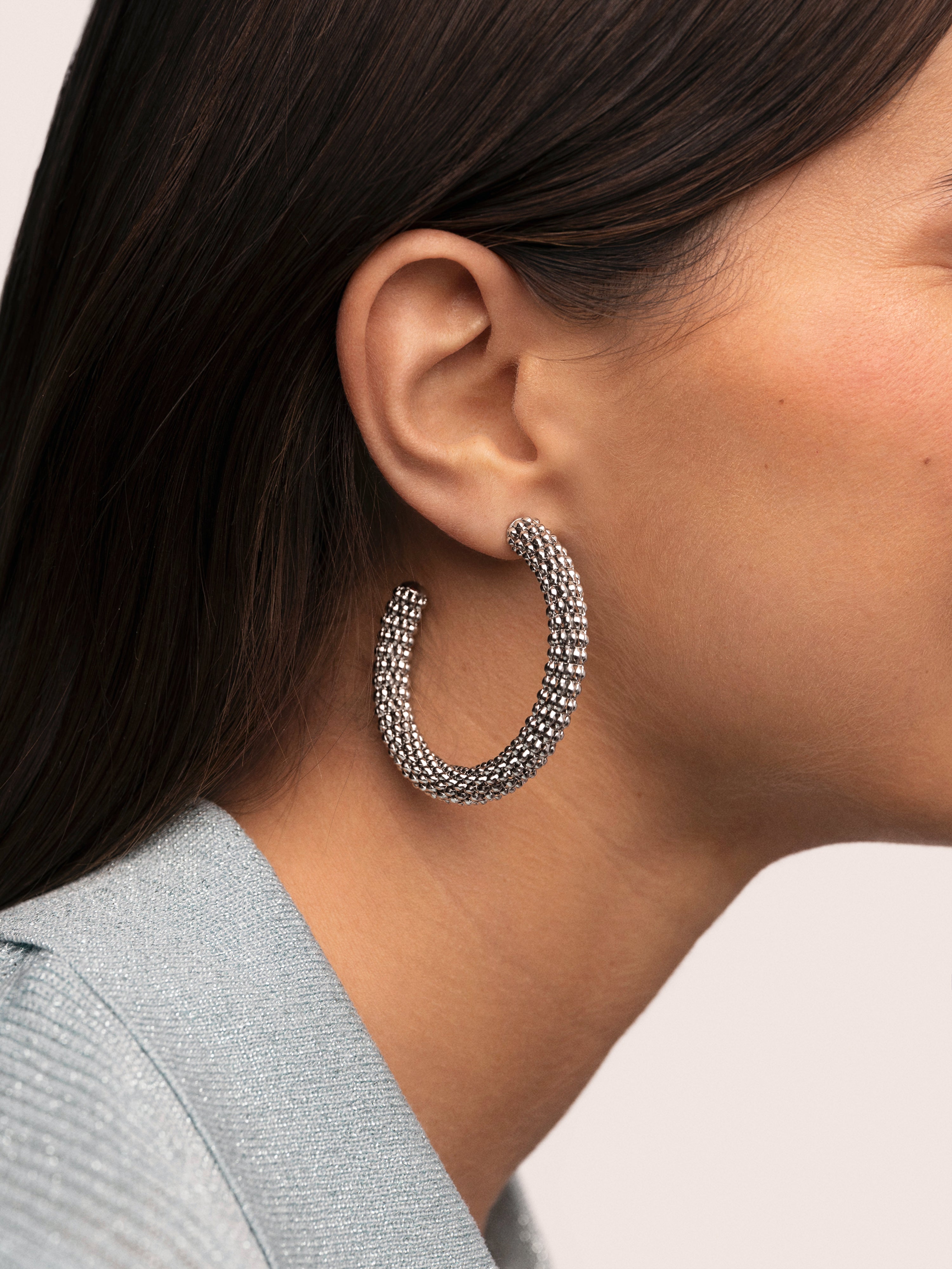 Disco Hoop Stainless Steel Earrings