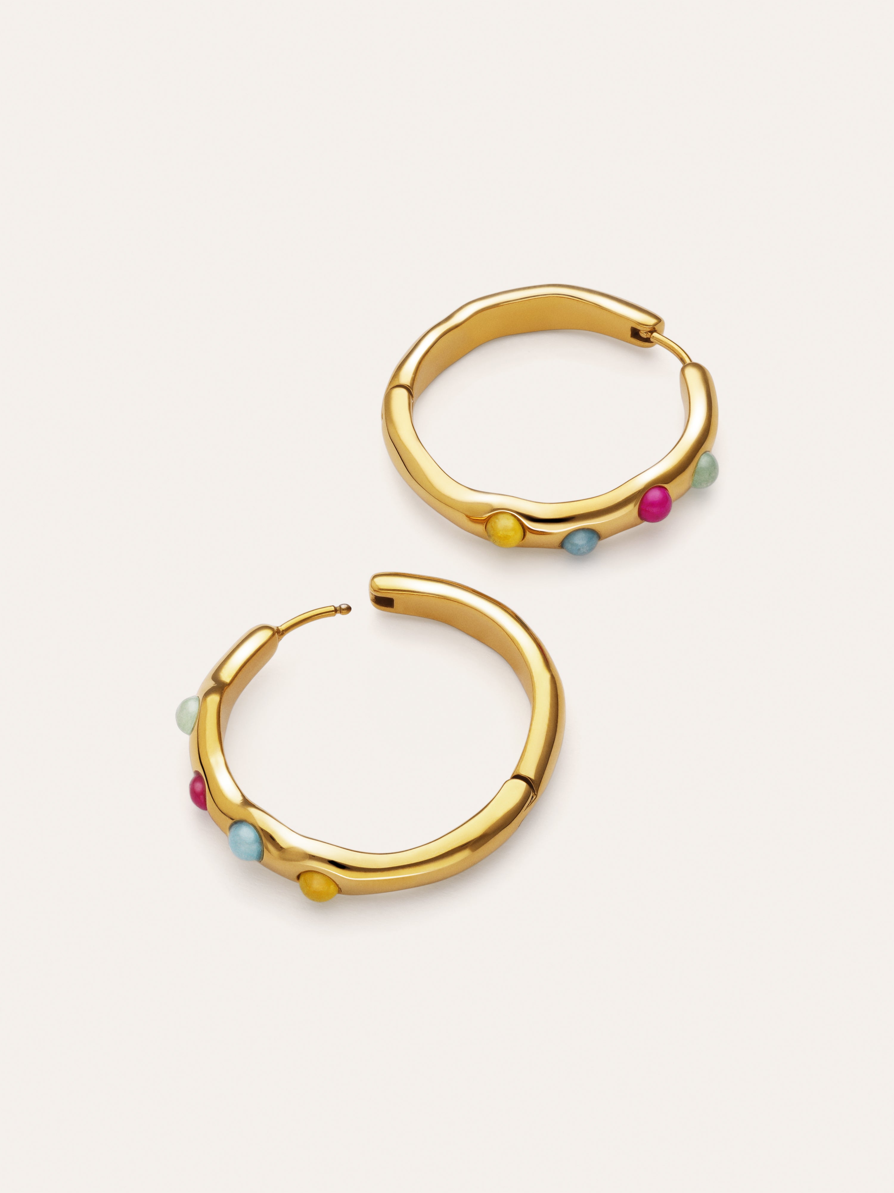 Boucles d'oreilles créoles Gina acier plaqué or