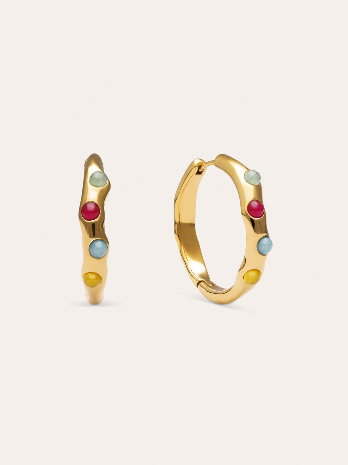 Boucles d'oreilles créoles Gina acier plaqué or