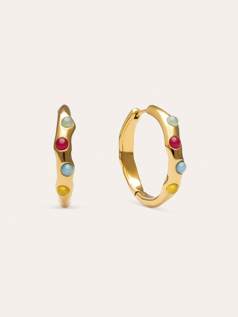 Boucles d'oreilles créoles Gina acier plaqué or