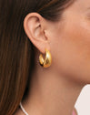 Mermaid Stainless Steel Gold Hoop Earrings