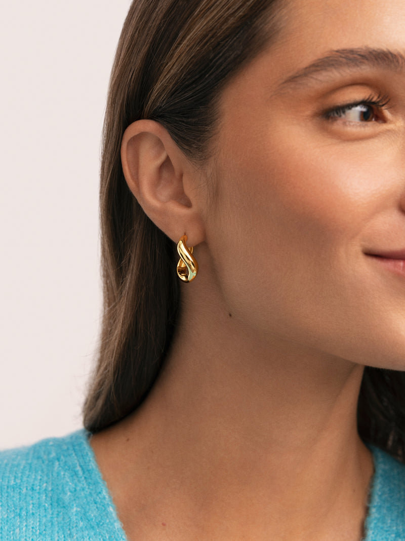 Hoop Earrings Onda Gold Plated