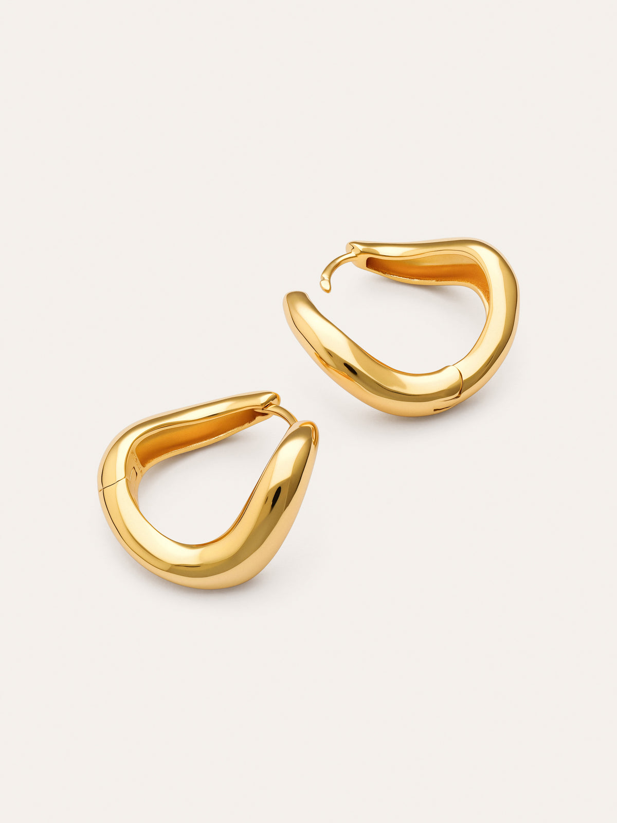 Imagen detalle de Hoop Earrings Onda Gold Plated