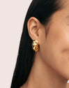 Puff Stainless Steel Gold Hoop Earrings