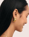 Puff Stainless Steel Gold Hoop Earrings