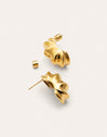 Puff Stainless Steel Gold Hoop Earrings