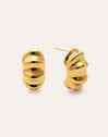 Puff Stainless Steel Gold Hoop Earrings