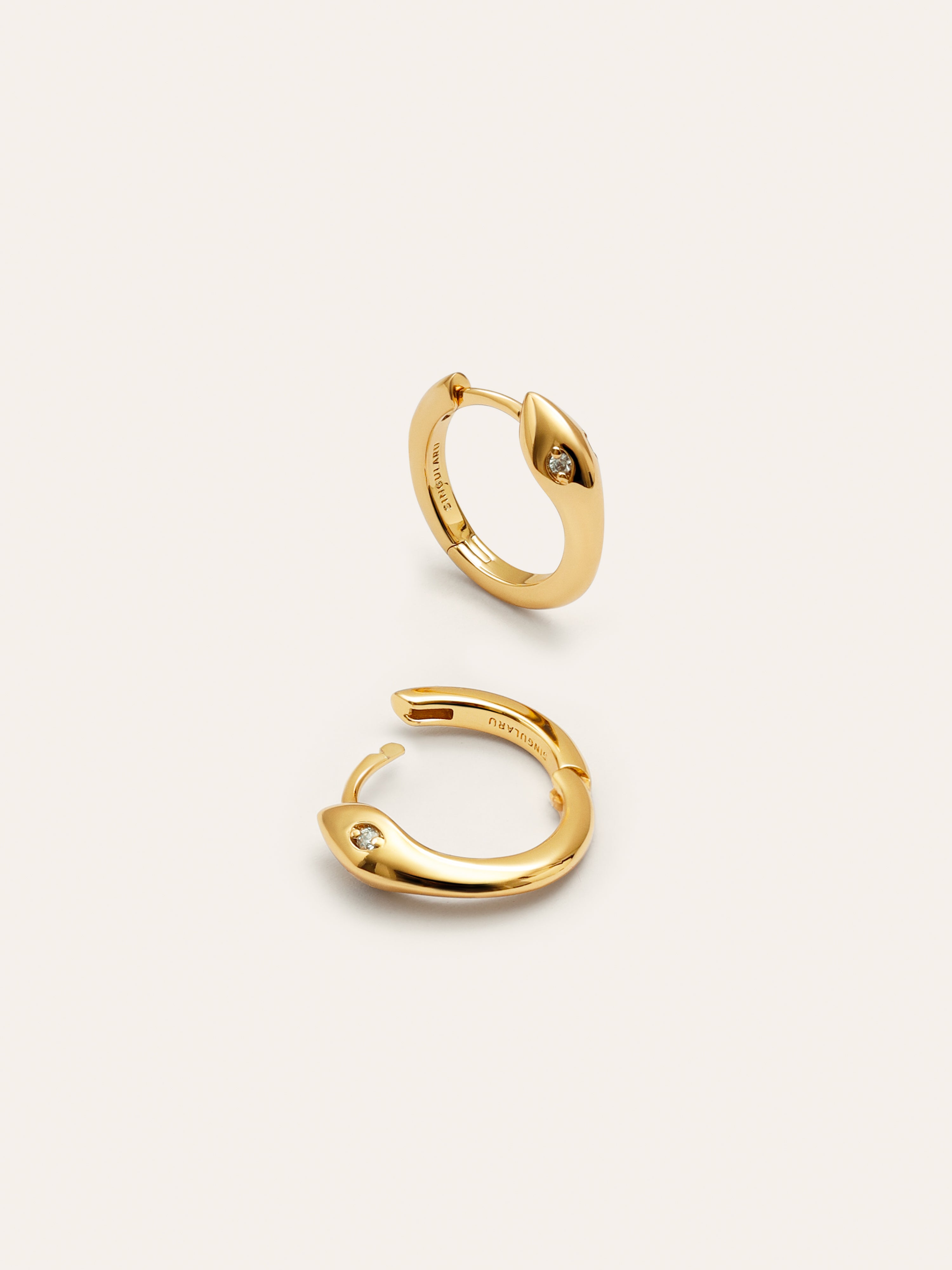 Snake Gold Hoop Earrings 