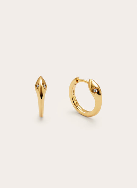 Pendientes Aro Serpiente Baño Oro