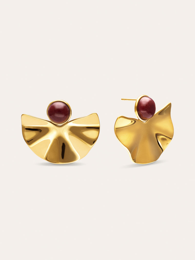 Pendientes Amara Stone Acero Baño Oro