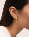 Organic Twist Hoop Earrings Gold Plated