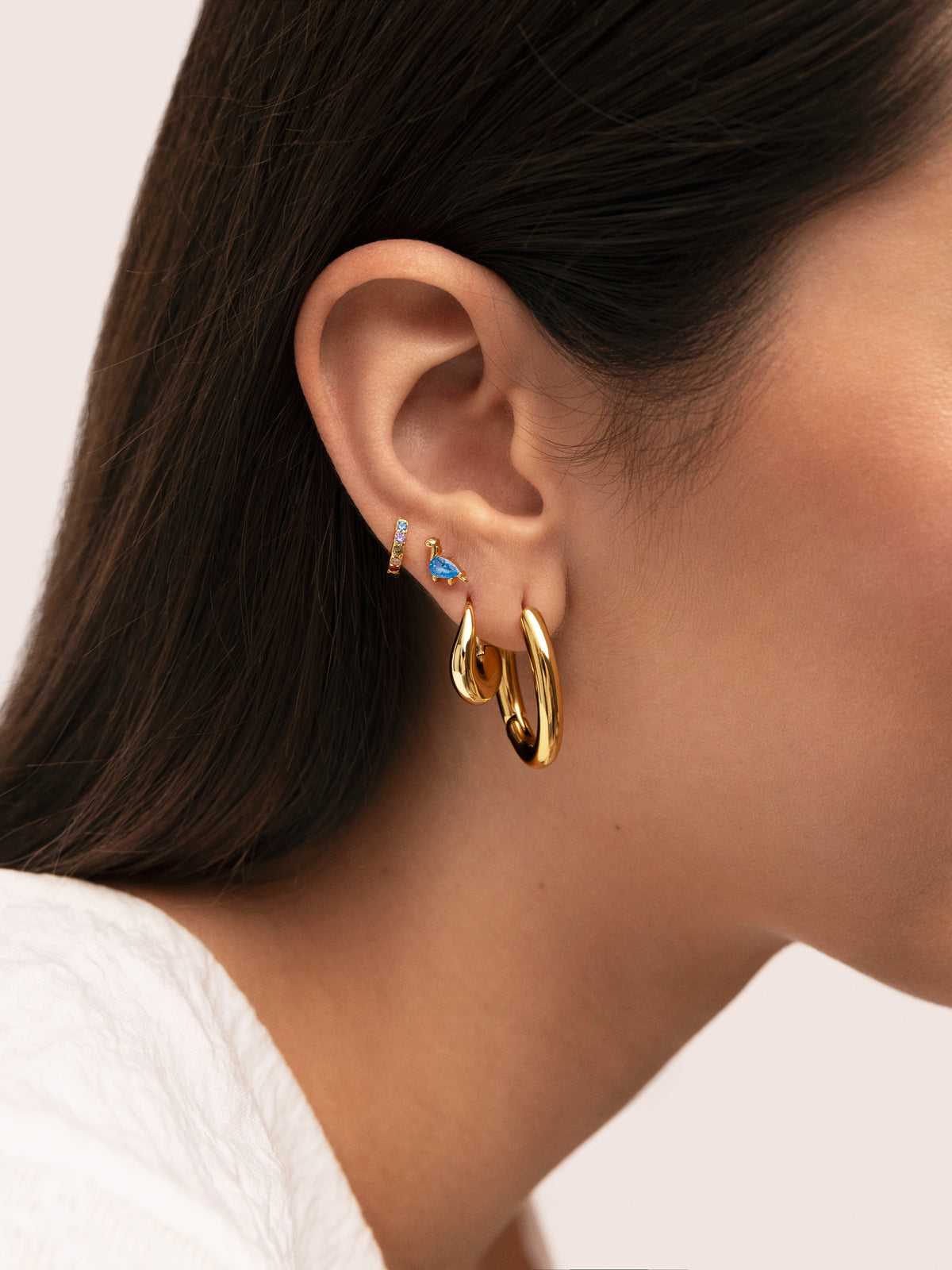 Organic Twist Hoop Earrings Gold Plated