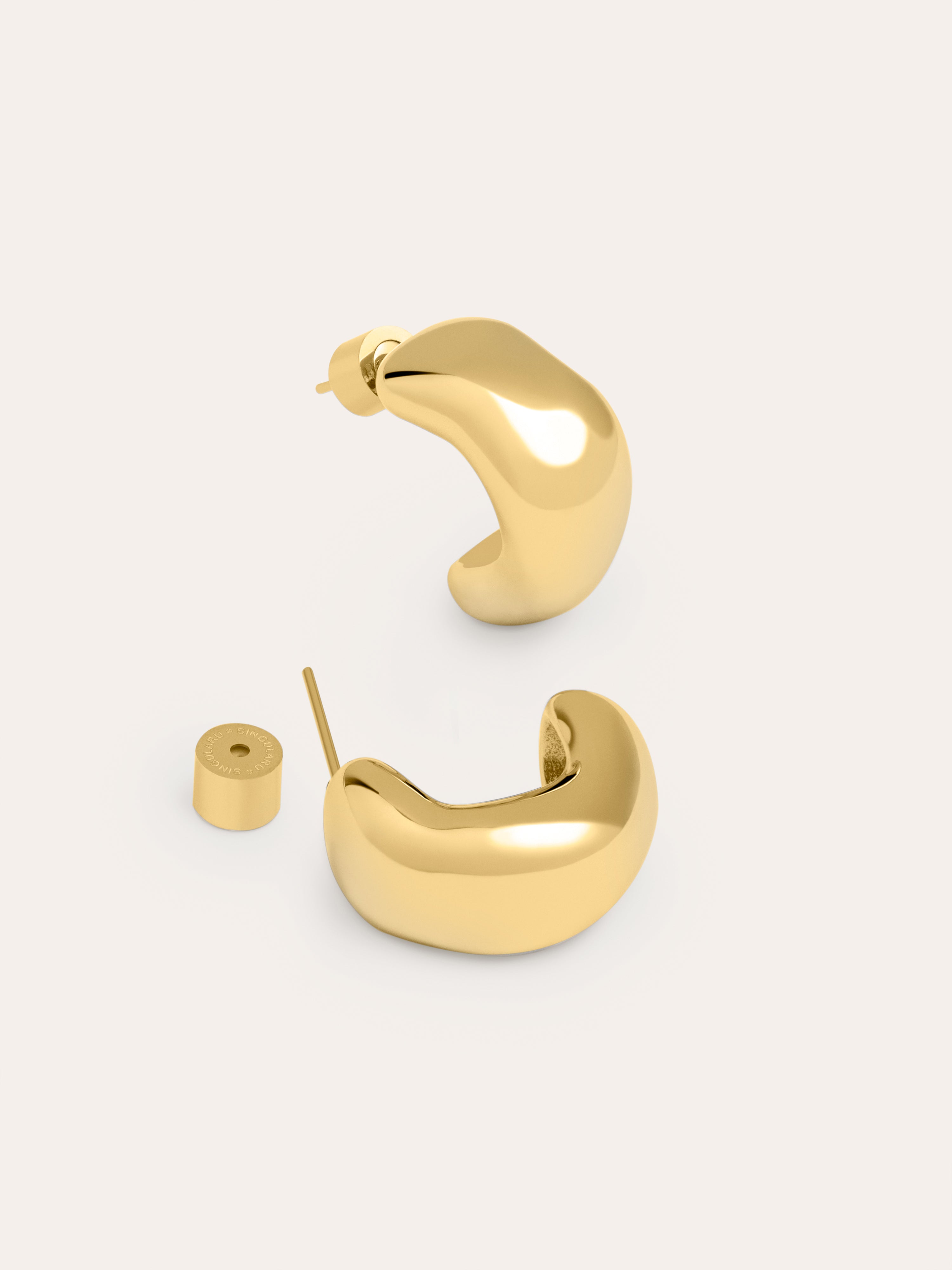 Pendientes Bold Moon Acero Baño Oro