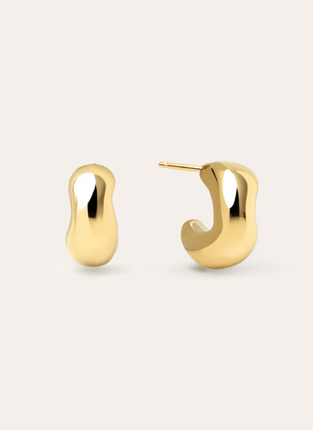 Pendientes Bold Moon Acero Baño Oro