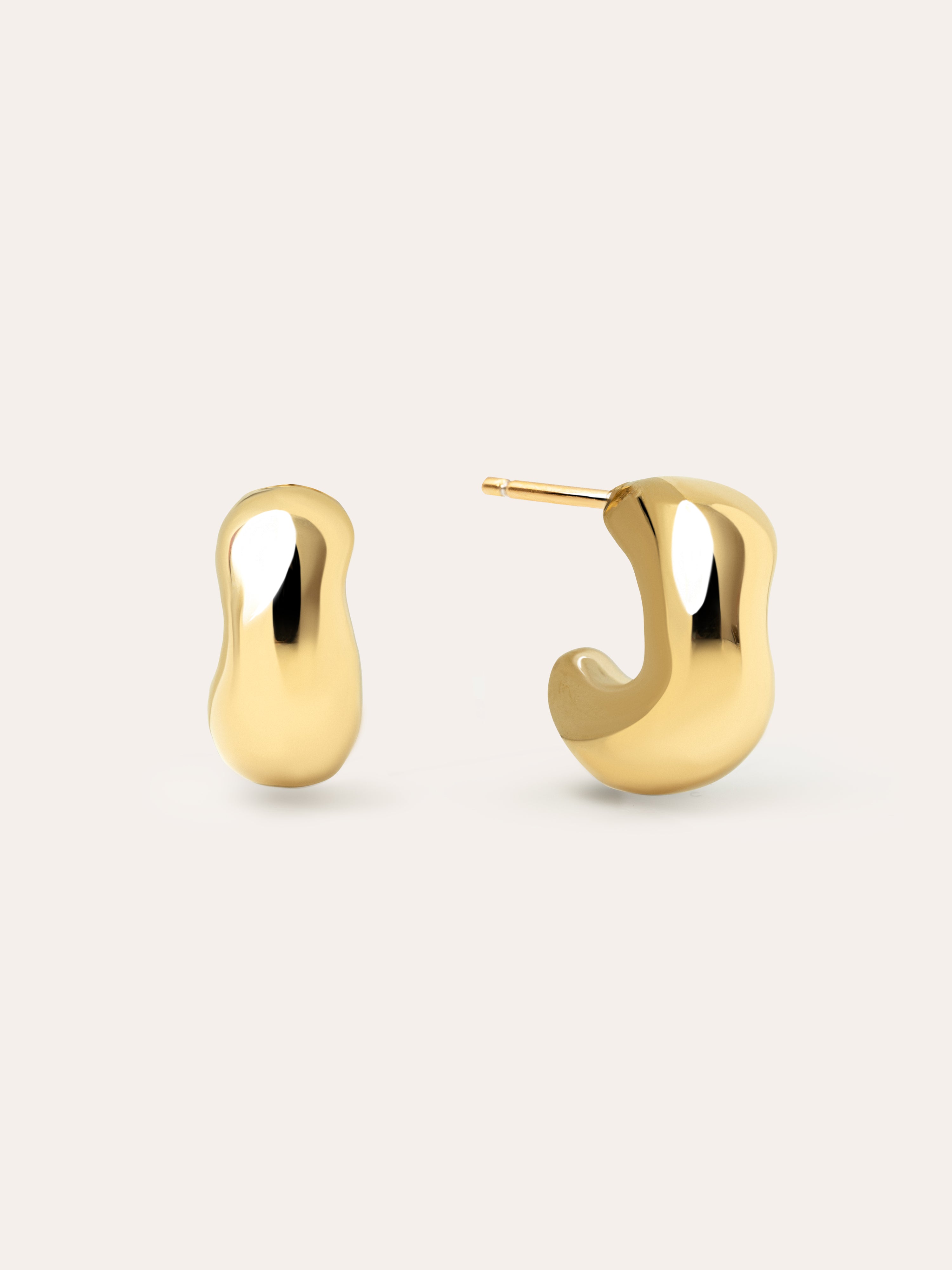 Pendientes Bold Moon Acero Baño Oro