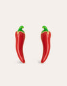 Pendientes Chili Pepper Rojo Baño Oro