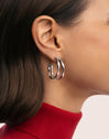 Pendientes Doble Organic River Acero