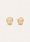 Skeleton Enamel Spark Gold-Plated Earrings